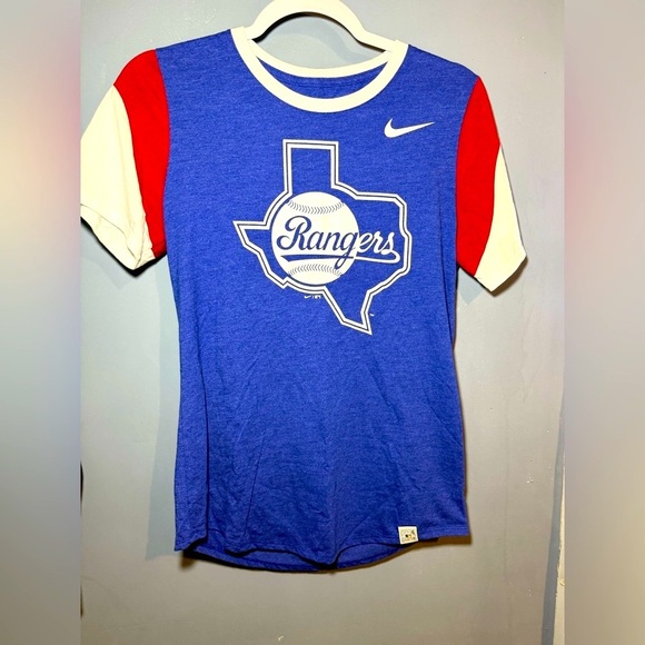 Nike Texas Rangers Blue and Red T-Shirt, size small - Picture 1 of 3